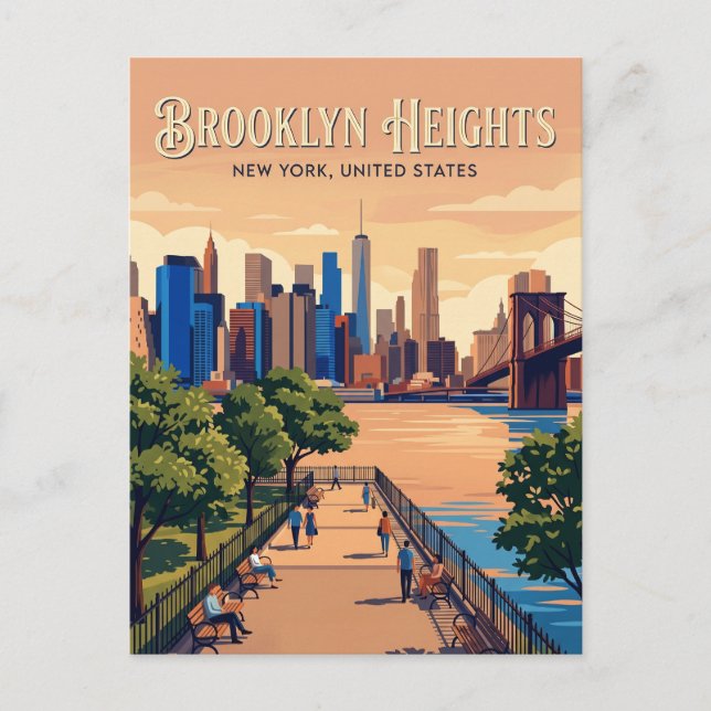 Postal Alturas de Brooklyn Nueva York (Anverso)
