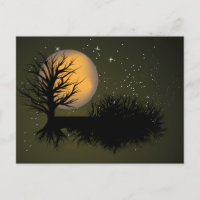 Alza lunar ~ Árbol de altitud y cielo nocturno com