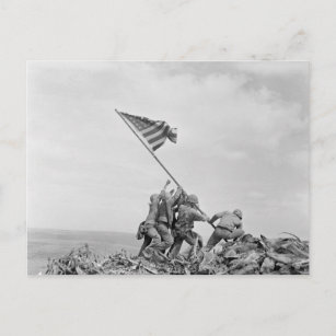 Postal Alzando la bandera en Iwo Jima - Postca de histori