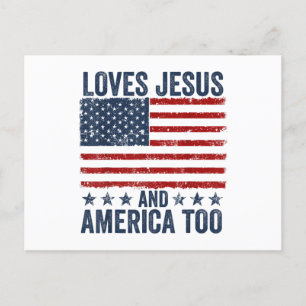 Postal Ama a Jesús y a Estados Unidos a Dios Cristiano 4 