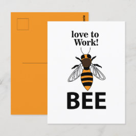 Postal Ama A La Abeja Del Trabajo