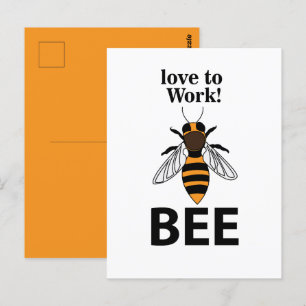 Postal Ama A La Abeja Del Trabajo