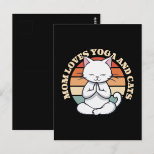 Postal Ama a los gatos y el yoga