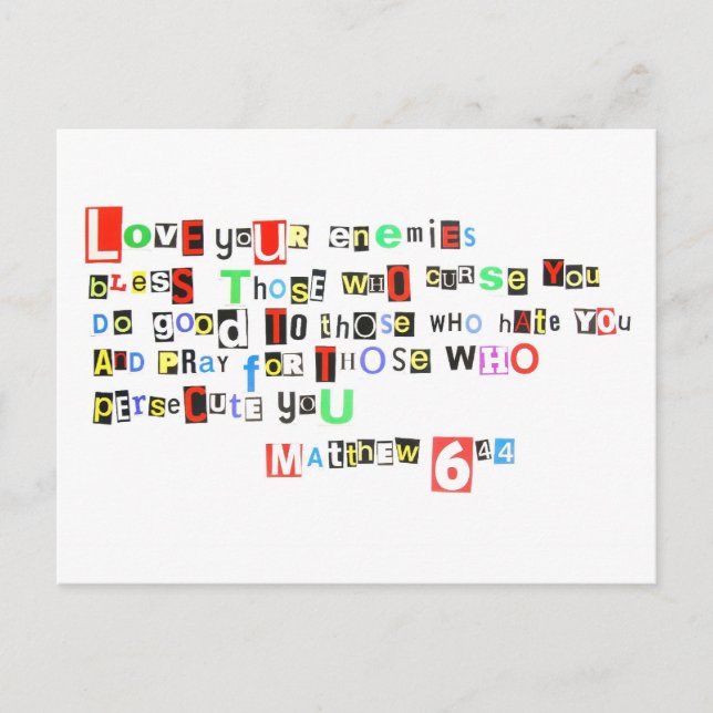 Postal Ama a tus enemigos - Mateo 6:44 (Anverso)