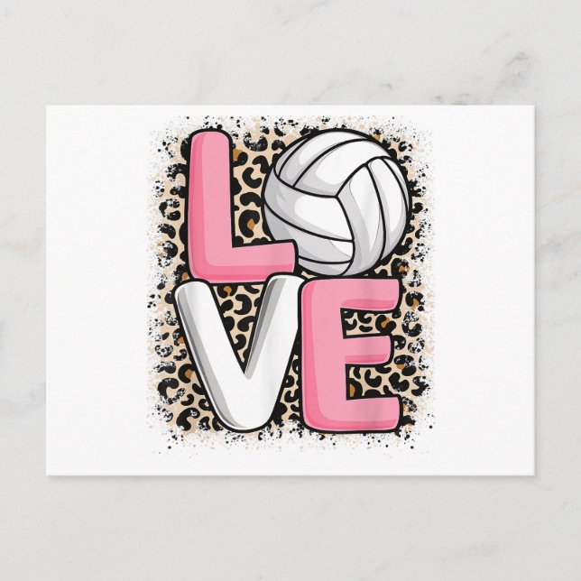 Postal Ama el estampado de leopardo de voleibol para muje (Anverso)