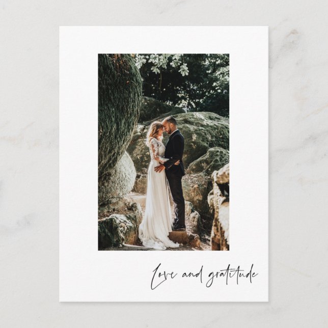 Postal Ama Gratitud Foto Vertical Gracias Postcard (Anverso)