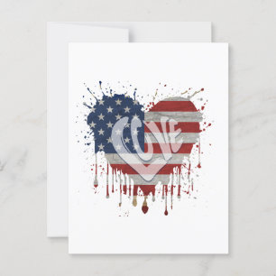 Postal Ama la bandera americana