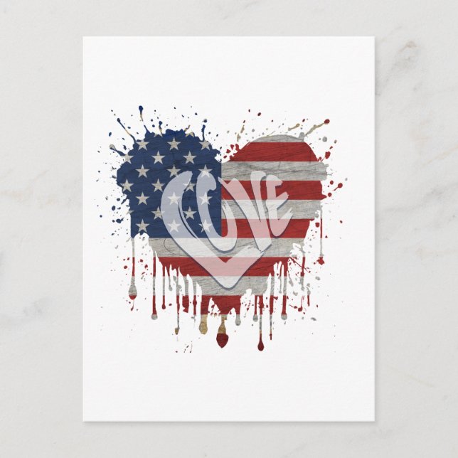 Postal Ama la bandera americana (Anverso)
