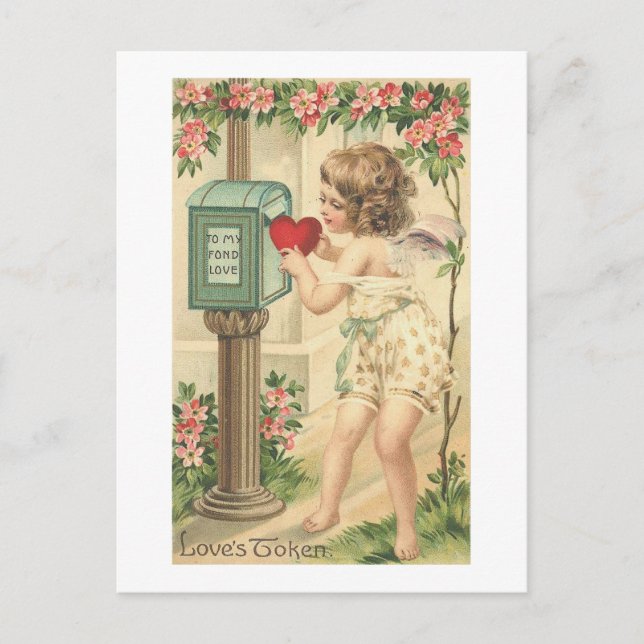 Postal Ama la entrega del corazón de token (Anverso)