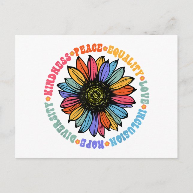 Postal Amabilidad Paz Igualdad Amor Esperanza Diversidad  (Anverso)