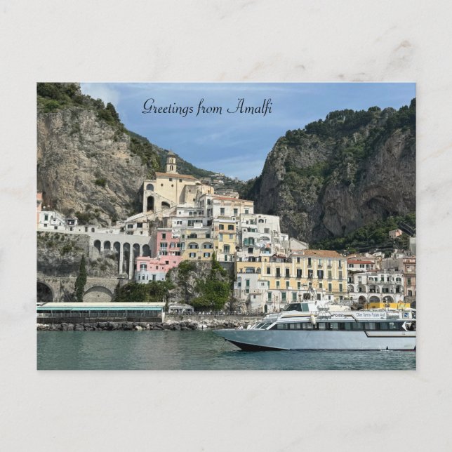 Postal Amalfi Coast Town Italia Postcard (Anverso)