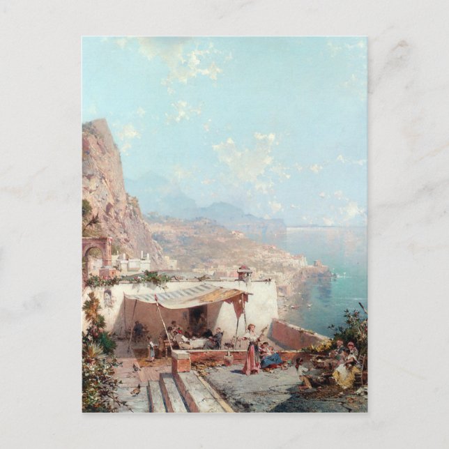 Postal Amalfi, El Golfo de Salerno, por Franz Richard (Anverso)
