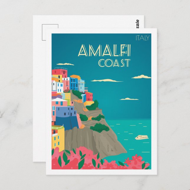 Postal Amalfi Italia Famoso lugar de viaje (Anverso / Reverso)