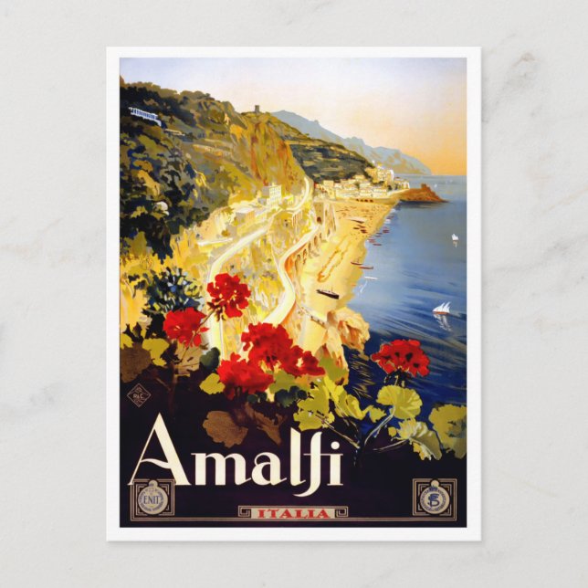 Postal Amalfi Italia Viaje vintage (Anverso)