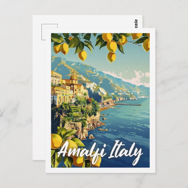 Postal Amalfi Italia Vintage Famoso lugar de viaje (Anverso / Reverso)