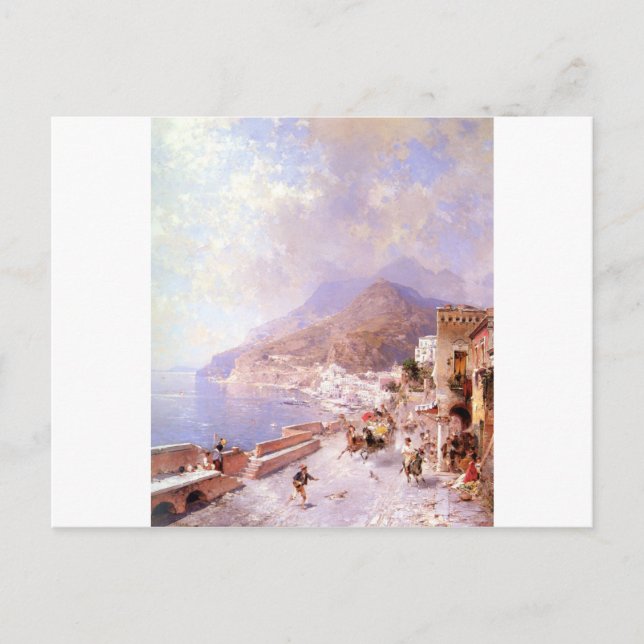 Postal Amalfi por Franz Richard Unterberger (Anverso)