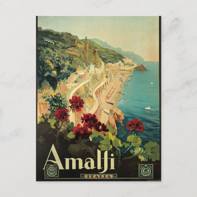 Postal Amalfi Vintage Italiana Postcard (Anverso)