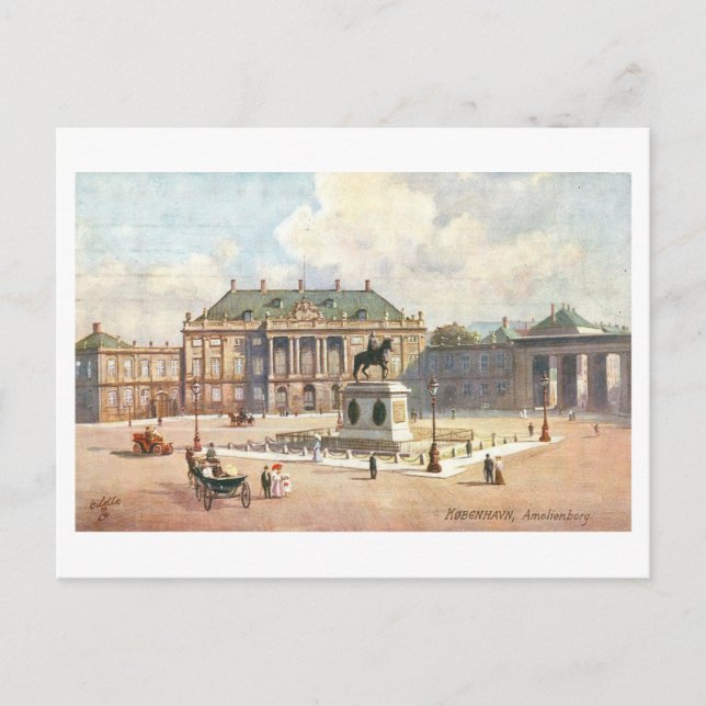 Postal Amalienborg vintage en Copenhague (Anverso)