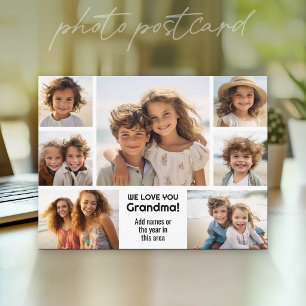 Postal Amamos a la abuela - Collage de fotos con 7 fotos