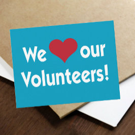 Postal Amamos a nuestros voluntarios con corazón