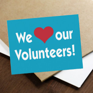 Postal Amamos a nuestros voluntarios con corazón