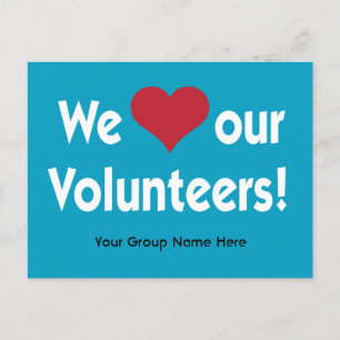 Postal Amamos a Nuestros Voluntarios con Corazón y Nombre