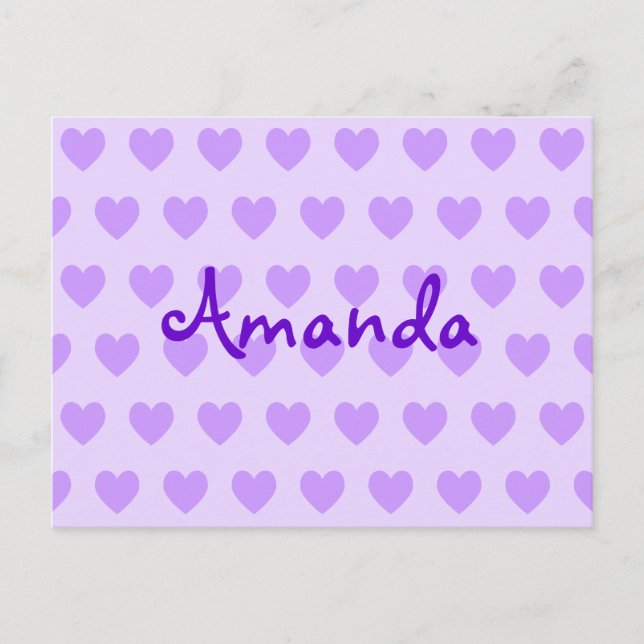 Postal Amanda en morado (Anverso)