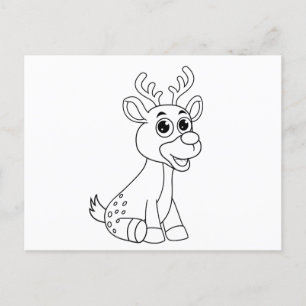 Postal Amanecer de animales de venado Bebé Pequeña Cuesta