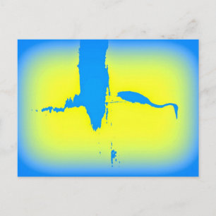 Postal amanecer de la garza azul