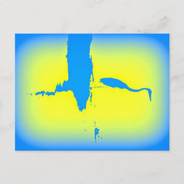 Postal amanecer de la garza azul (Anverso)