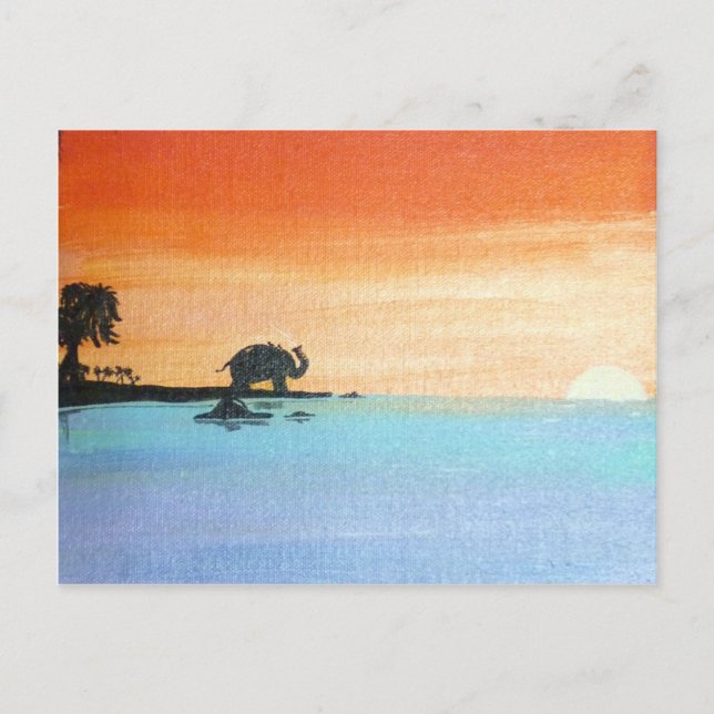 Postal Amanecer de la paz: ElefanteOfendiendoOraciones_An (Anverso)