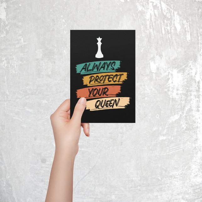 Postal Amanecer de la Reina de ajedrez de época (Chess Queen Vintage Quote)