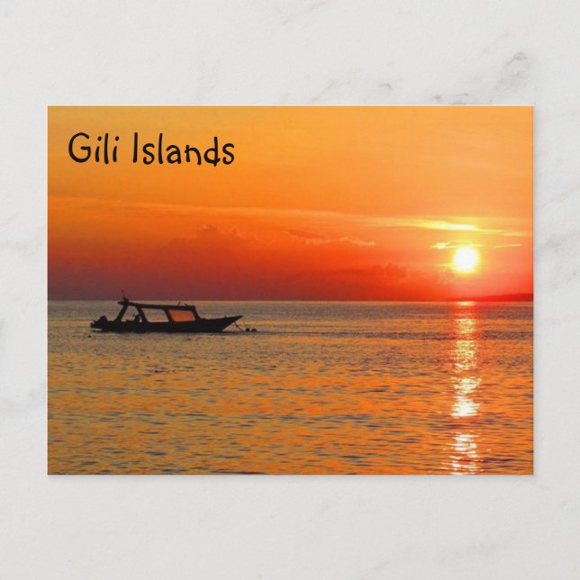 Postal amanecer de las islas gili (Anverso)