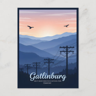 Postal Amanecer de las montañas de Gatlinburg Tennessee