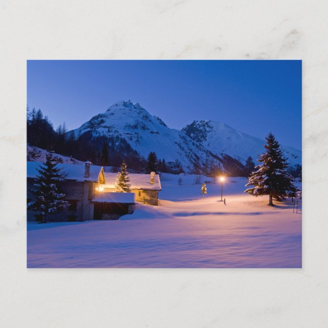 Postal Amanecer de los chalets de invierno (Anverso)