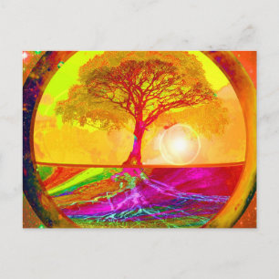 Postal Amanecer del árbol de la vida