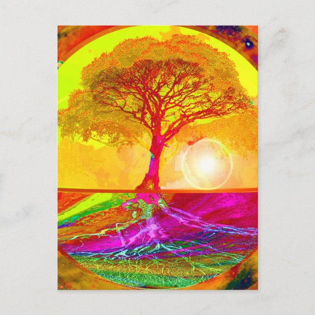 Postal Amanecer del árbol de la vida (Anverso)