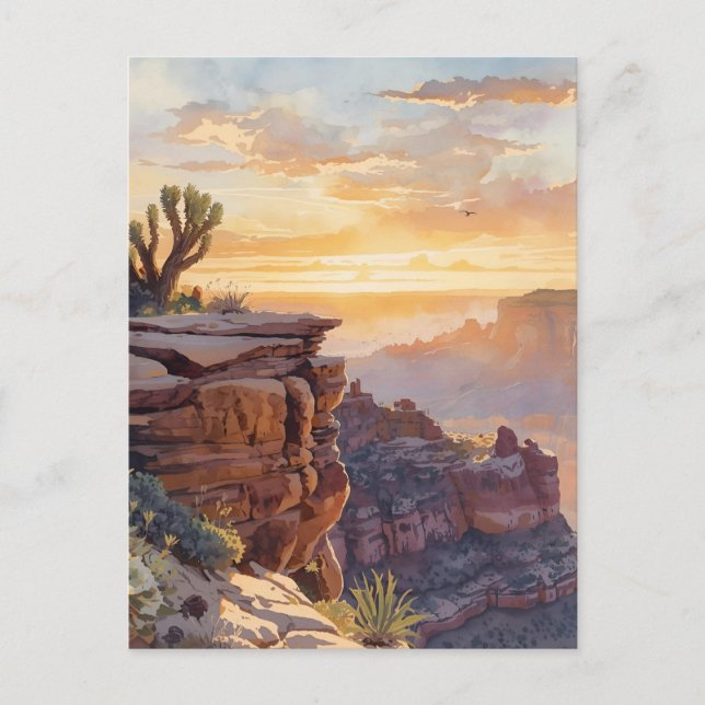 Postal Amanecer del cañón del desierto del paisaje del su (Anverso)