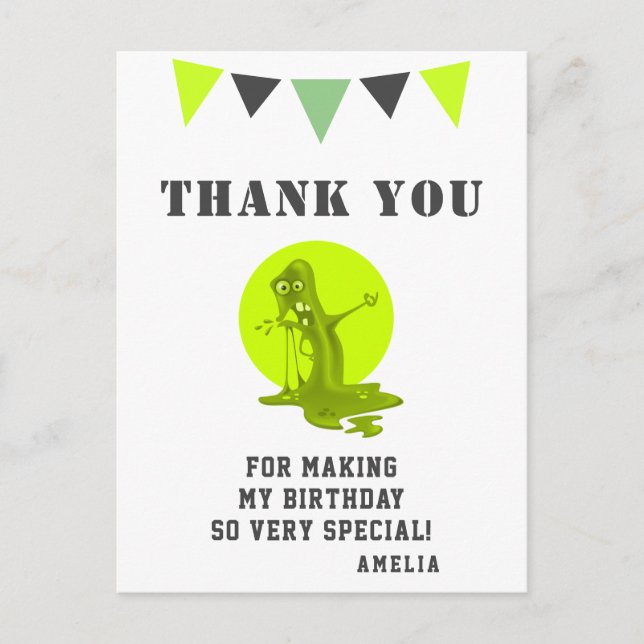 Postal Amanecer del Monstruo de la Monstrua Verde Sombrío (Anverso)