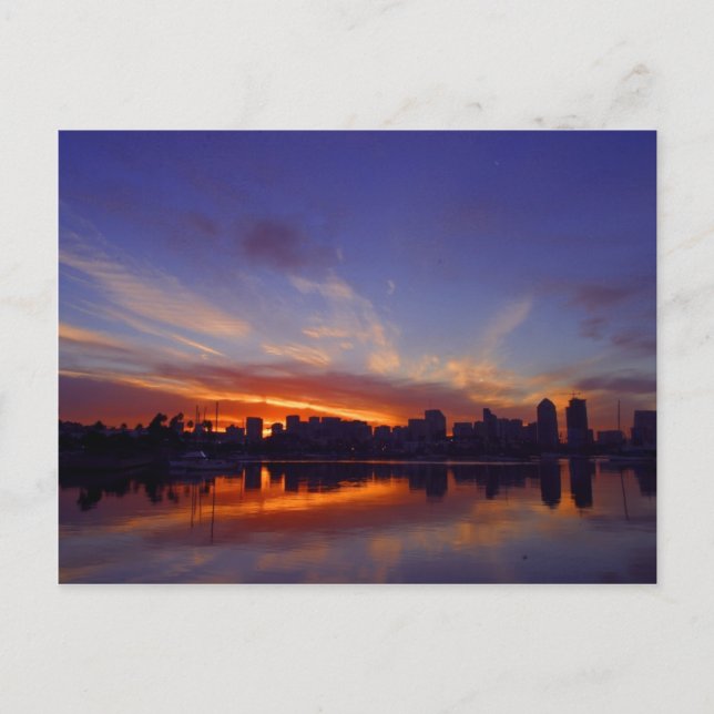 Postal Amanecer Desde La Bahía De San Diego (Anverso)
