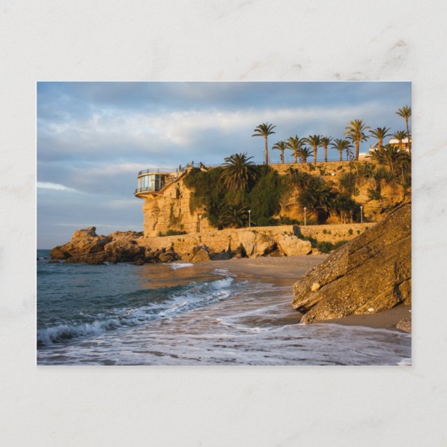 Postal Amanecer en el mar Mediterráneo en Nerja (Anverso)