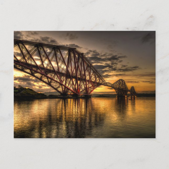Postal Amanecer en el Puente Forth Rail
