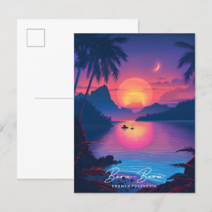 Postal Amanecer en la Polinesia Francesa de Bora-Bora