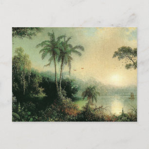 Postal Amanecer en Nicaragua, pintura de M.J. Heade