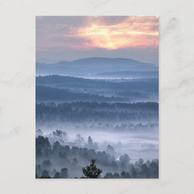 Postal Amanecer entre los valles (Anverso)