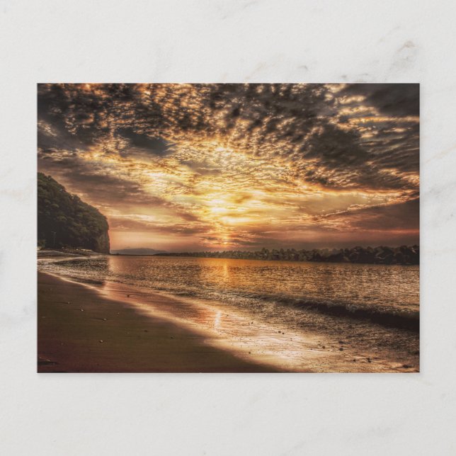 Postal Amanecer impresionante en la playa (Anverso)