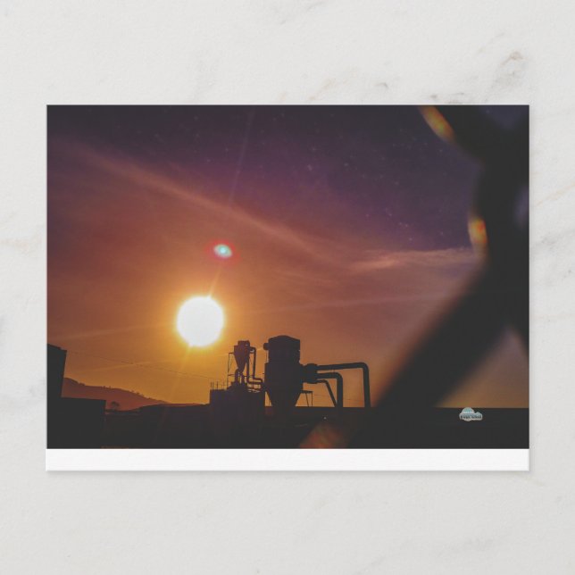 Postal Amanecer industrial en Welshpool, Gales (Anverso)