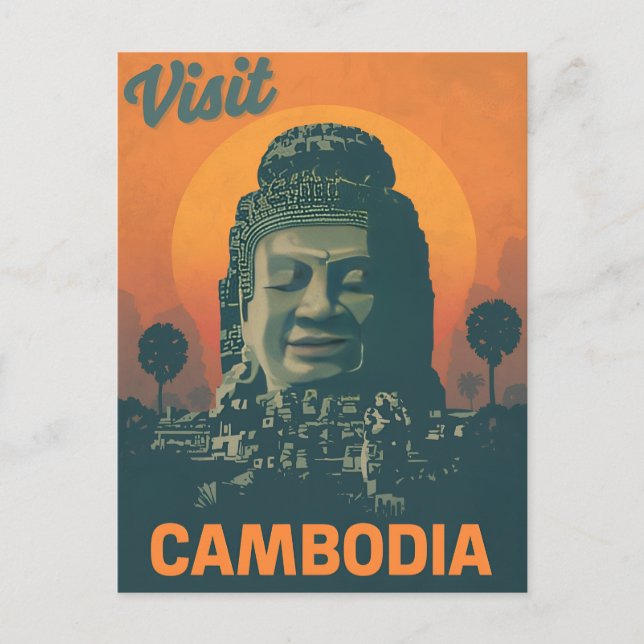Postal Amanecer Místico en Camboya (Anverso)
