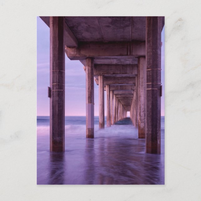 Postal Amanecer Púrpura En Scripps Pier (Anverso)
