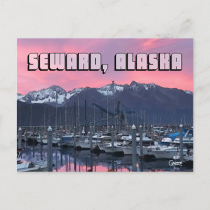Postal Amanecer rosa, Seward - Postcard
